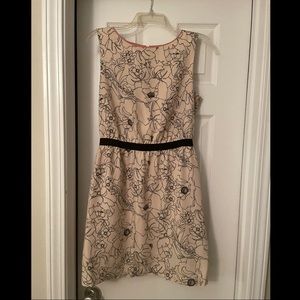Loft blush pink and floral sleeveless dress